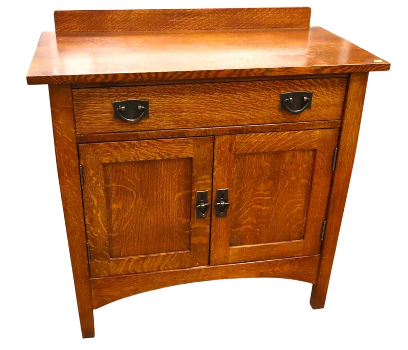 Stickley mission oak 1 drawer 2 door server/chest from auction in Logan Township, New Jersey