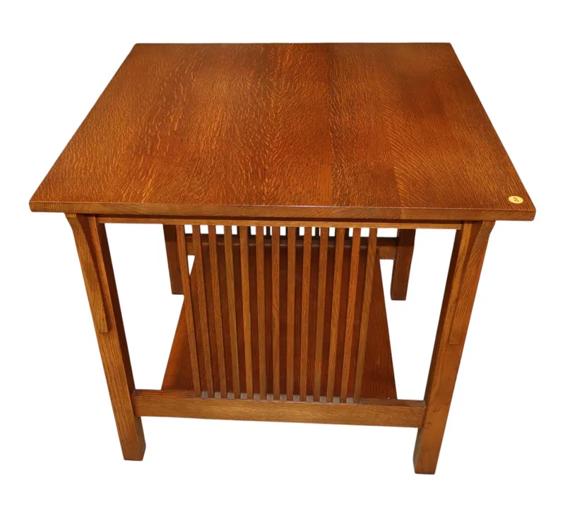 Stickley Mission Oak Square Slat Lamp Table from auction in Logan Township, New Jersey