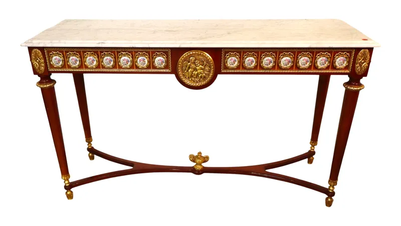 Mariner 1893 Louis Revival Marble Top Console from auction in Logan Township, New Jersey