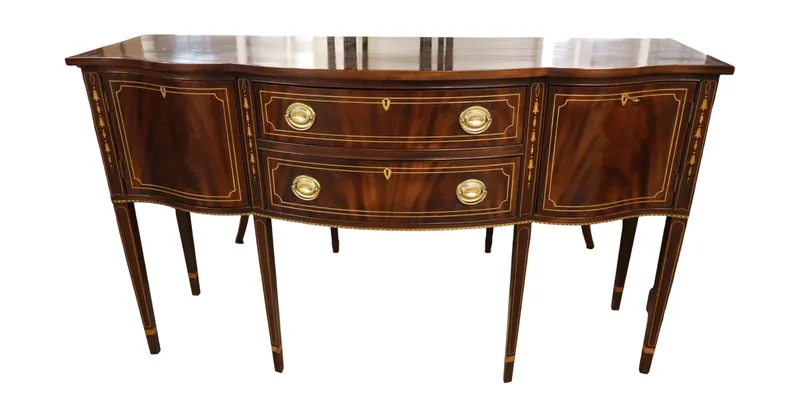 Stickley Burl Mah Bellflower Inlaid Sideboard from auction in Logan Township, New Jersey