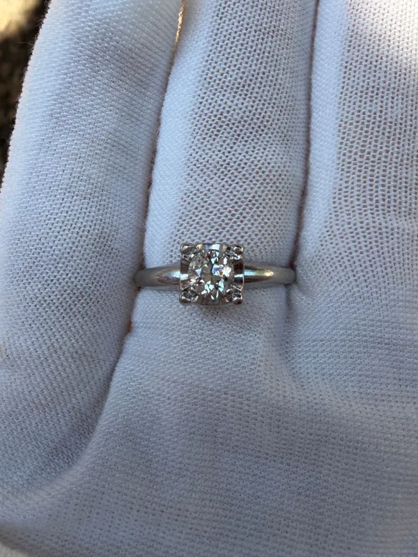 Platinum Diamond Solitaire Ring from auction in Springfield, Missouri
