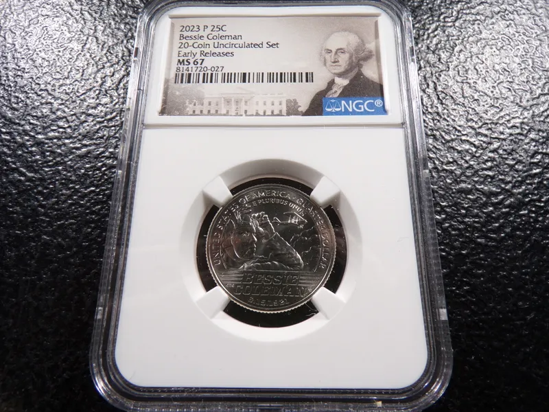 2023-P NGC MS67 BESSIE COLEMAN EARLY RELEASES QUARTER from auction in Englewood, Ohio