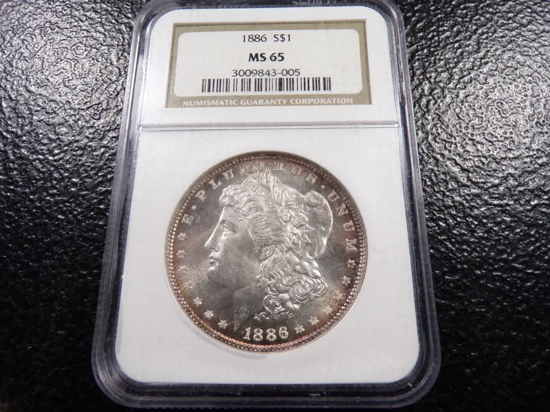 1886 NGC MS65 HIGH GRADE MORGAN SILVER DOLLAR from auction in Englewood, Ohio
