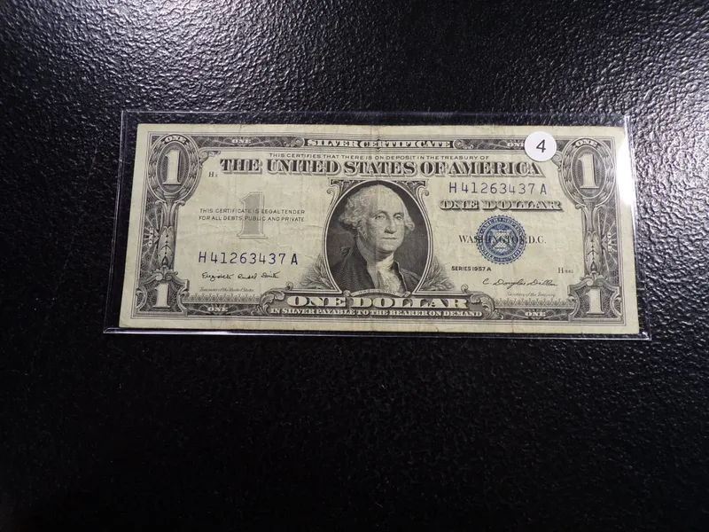 1957-A BLUE SEAL $1 SILVER CERTIFIACTE from auction in Englewood, Ohio