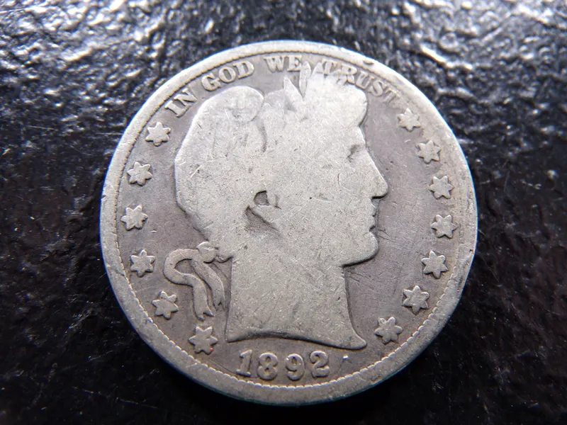 1892 BARBER SILVER HALF DOLLAR ***MINTED 1 MILLION from auction in Englewood, Ohio