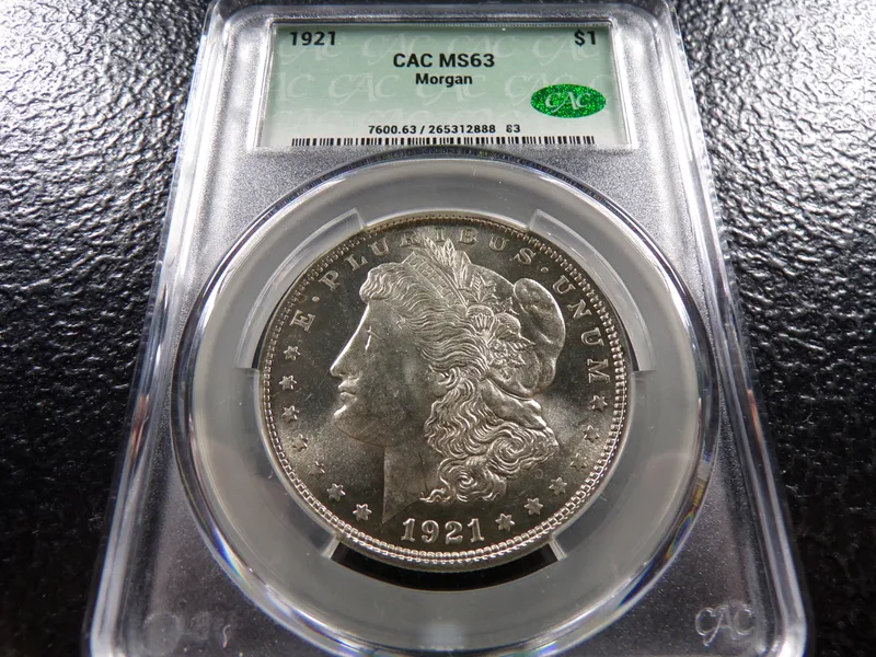 1921 CAC MS63 MORGAN SILVER DOLLAR from auction in Englewood, Ohio