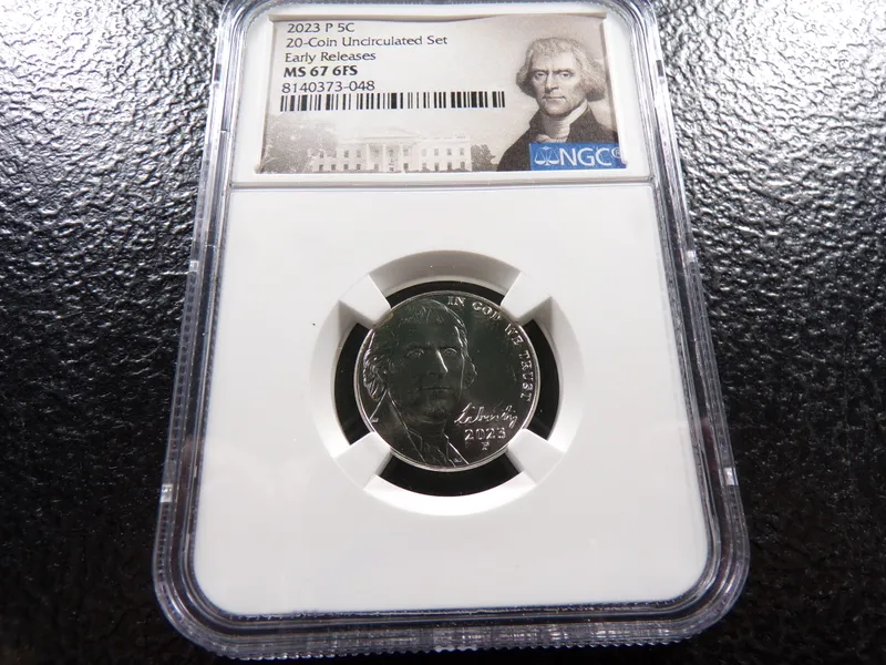 2023-P NGC MS67 6FS JEFFERSON NICKEL from auction in Englewood, Ohio