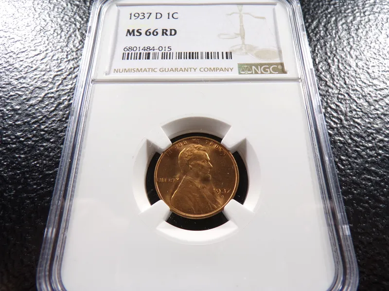 1937-D NGC MS66RD LINCOLN WHEAT CENT from auction in Englewood, Ohio