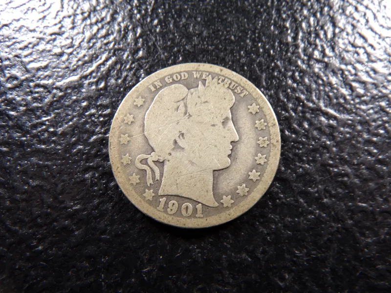 1901-O BARBER SILVER QUARTER from auction in Englewood, Ohio