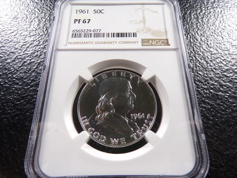 1961 NGC PF67 FRANKLIN SILVER PROOF HALF DOLLAR from auction in Englewood, Ohio