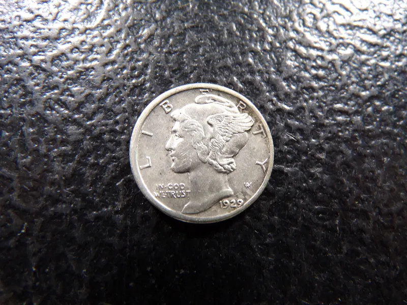 1929-D HIGH GRADE MERCURY SILVER DIME from auction in Englewood, Ohio