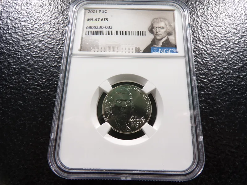 2021-P NGC MS67 6FS JEFFERSON NICKEL from auction in Englewood, Ohio
