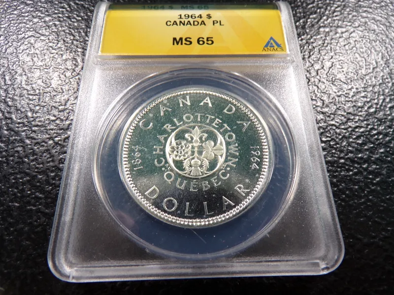 1964 ANACS MS65 PL CANADA SILVER DOLLAR from auction in Englewood, Ohio