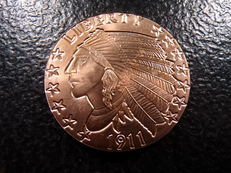 INDIAN HEAD STYLE 1 OUNCE .999 FINE COOPER from auction in Englewood, Ohio