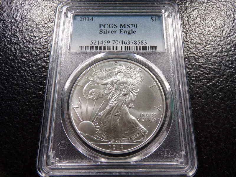 2014 PCGS MS70 AMERICAN SILVER EAGLE DOLLAR from auction in Englewood, Ohio