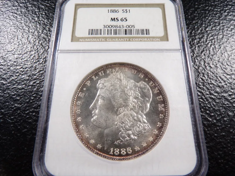 1886 NGC MS65 HIGH GRADE MORGAN SILVER DOLLAR from auction in Englewood, Ohio