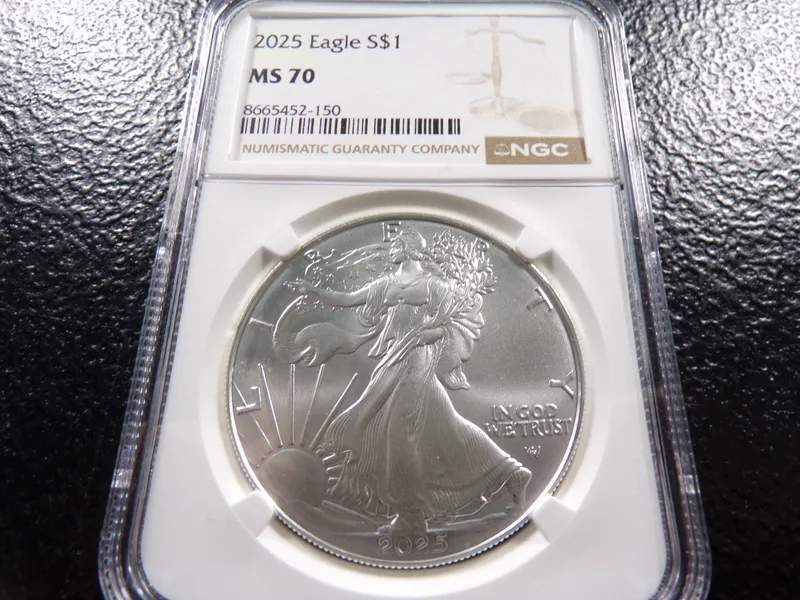 2025 NGC MS70 AMERICAN SILVER EAGLE DOLLAR from auction in Englewood, Ohio