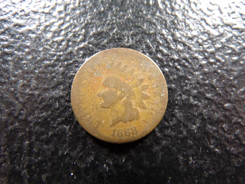 1868 RARE DATE INDIAN HEAD CENT from auction in Englewood, Ohio