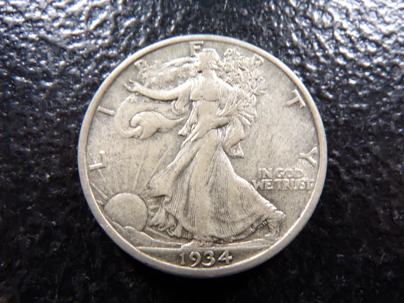 1934 WALKING LIBERTY SILVER HALF DOLLAR from auction in Englewood, Ohio