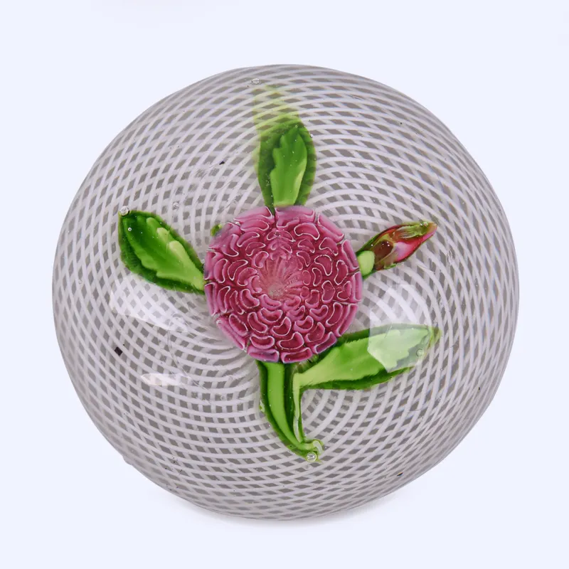 Antique St. Louis Pink Camomile Paperweight from auction in Manchester, New Hampshire