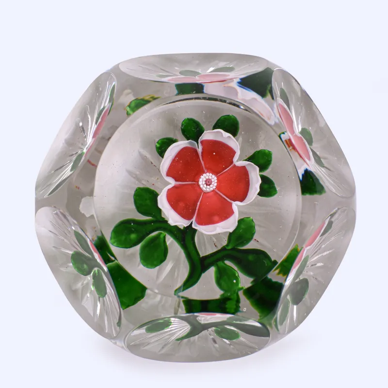 Antique Baccarat Red Primrose Paperweight from auction in Manchester, New Hampshire