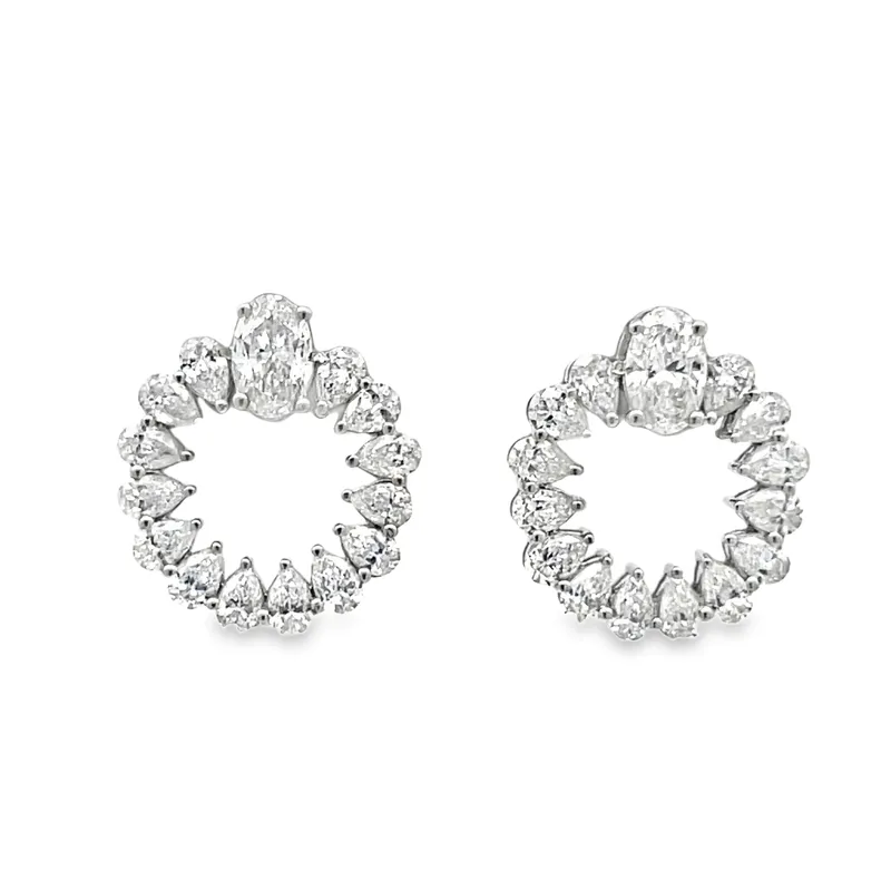Lab-Grown Diamond Open Halo Drop Earrings from auction in Port St Lucie, Florida