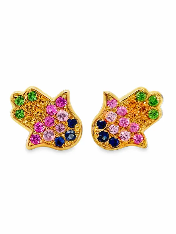 EFFY Hamsa Hand Sapphire Stud Earrings Sapphire Earrings from auction in Port St Lucie, Florida