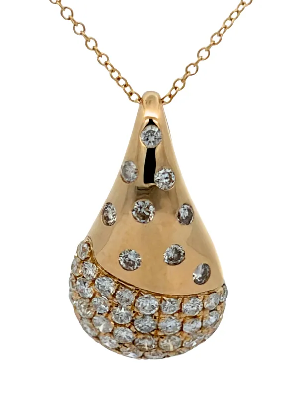 Teardrop Pendant with Diamonds on chain from auction in Port St Lucie, Florida