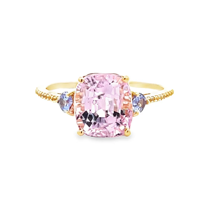Natural Kunzite, Tanzanite & Sapphire Ring from auction in Port St Lucie, Florida