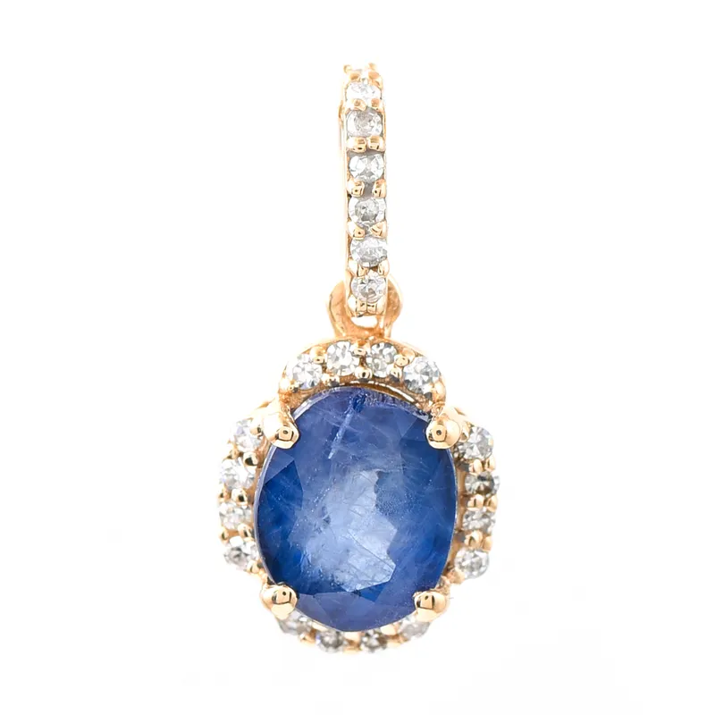 Natural Sapphire & Diamond Petite Pendant from auction in Port St Lucie, Florida
