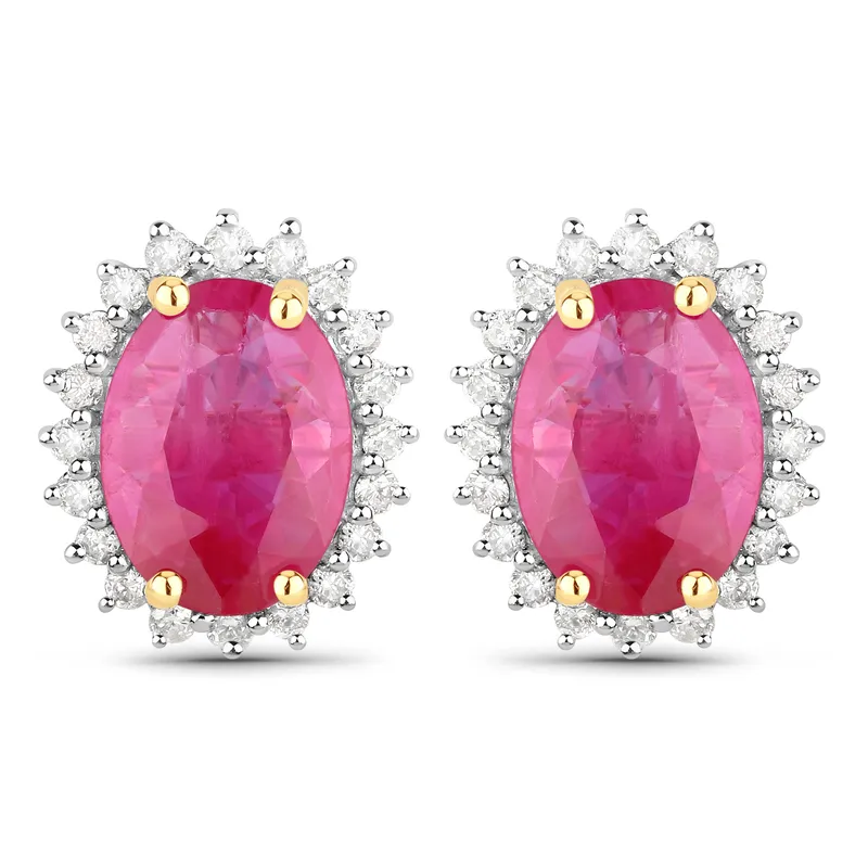 2.88ctw Natural Ruby with Diamond Halo Earrings from auction in Port St Lucie, Florida