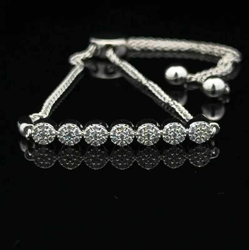 White Gold Natural Diamond Bolo Bracelet from auction in Port St Lucie, Florida