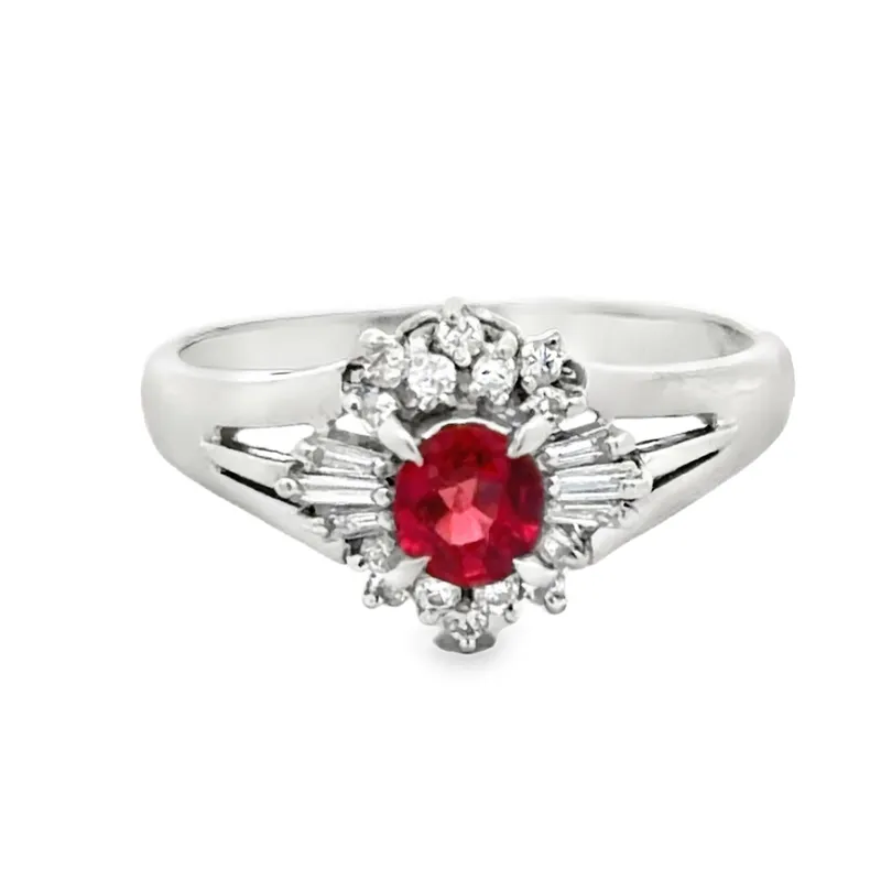 Natural Ruby and Diamond Ring in Platinum from auction in Port St Lucie, Florida
