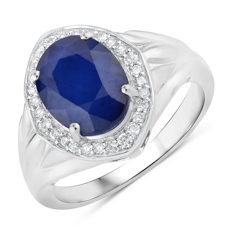 Natural Blue Sapphire and Diamond Ring  from auction in Port St Lucie, Florida