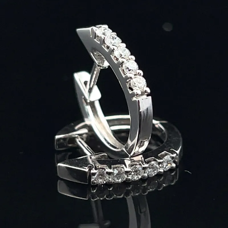Natural Diamond Huggie Hoop Earrings from auction in Port St Lucie, Florida