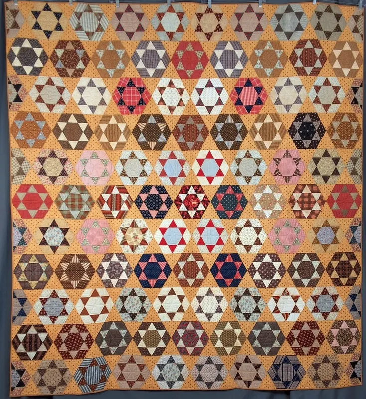 Antique c1880-1990 Hexagon Star Quilt from auction in Princeton, New Jersey