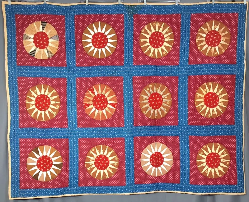 Antique c1880 Blazing Stars Quilt from auction in Princeton, New Jersey