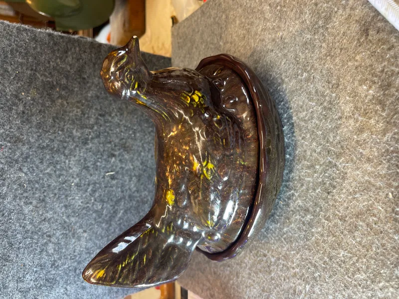A Kilby Studio Pottery Earthenware Hen on Nest Covered Dish from auction in Brewton, Alabama