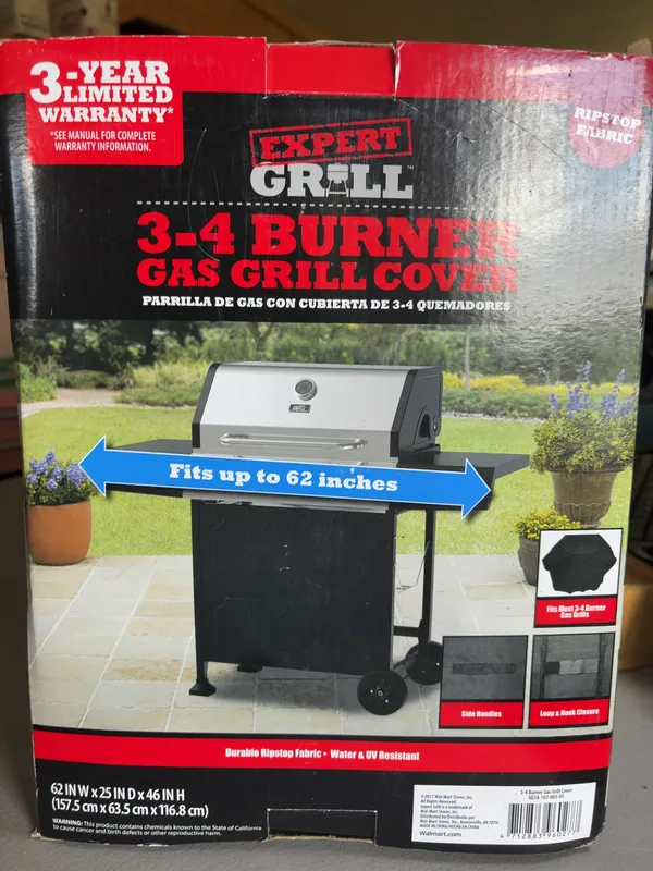 Expert Grill 3-4 Burner Gas Grill Cover Model XG18-107-005-03 from auction in Brewton, Alabama