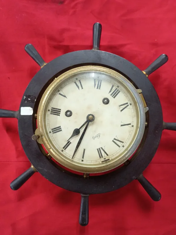 Schatz Royal Mariner Ships Wheel Mechanical Bell Clock from auction in Brewton, Alabama