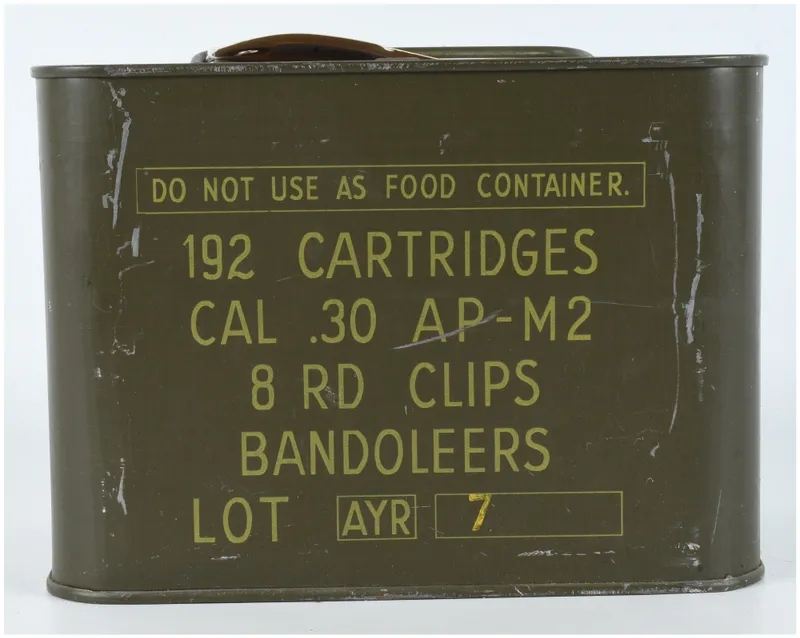 Lake City Lot AYR 192 Round Sealed Spam Can of .30-06 AP-M2 Ammunition from auction in Henderson, Texas