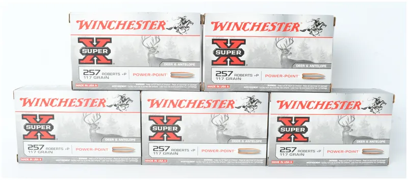 Winchester Super-X .257 Roberts +P 117 Grain Power-Point Rifle Ammunition 100 Rounds from auction in Henderson, Texas