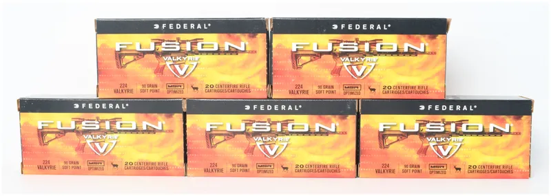 A Lot of 100 Rounds of Federal Fusion .224 Valkyrie Ammunition from auction in Henderson, Texas