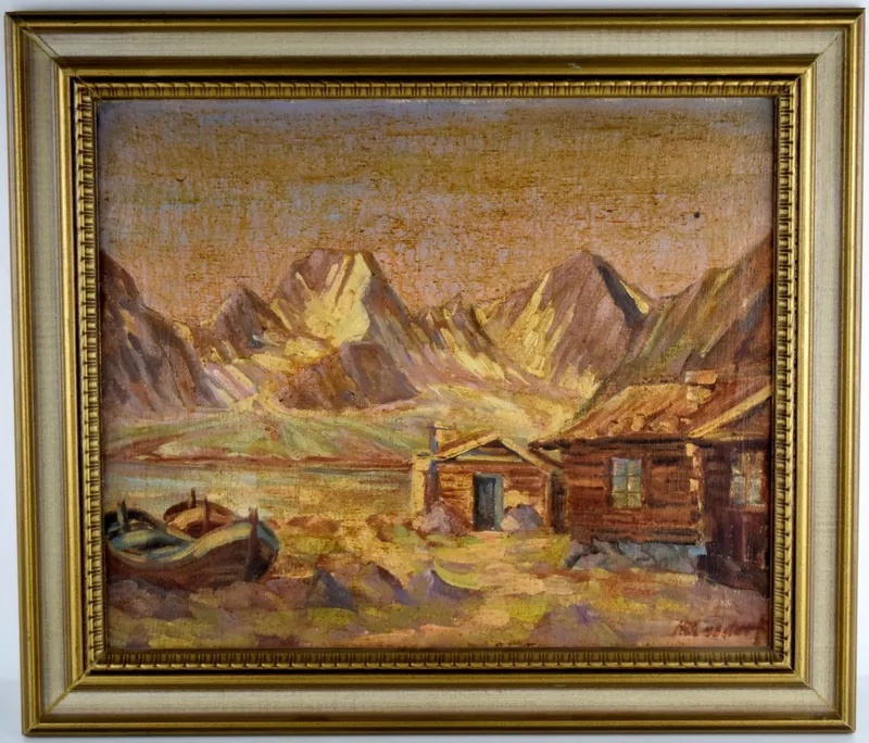American/German Hans Ressdorf Oil On Canvas Landscape Painting from auction in Carrollton, Texas
