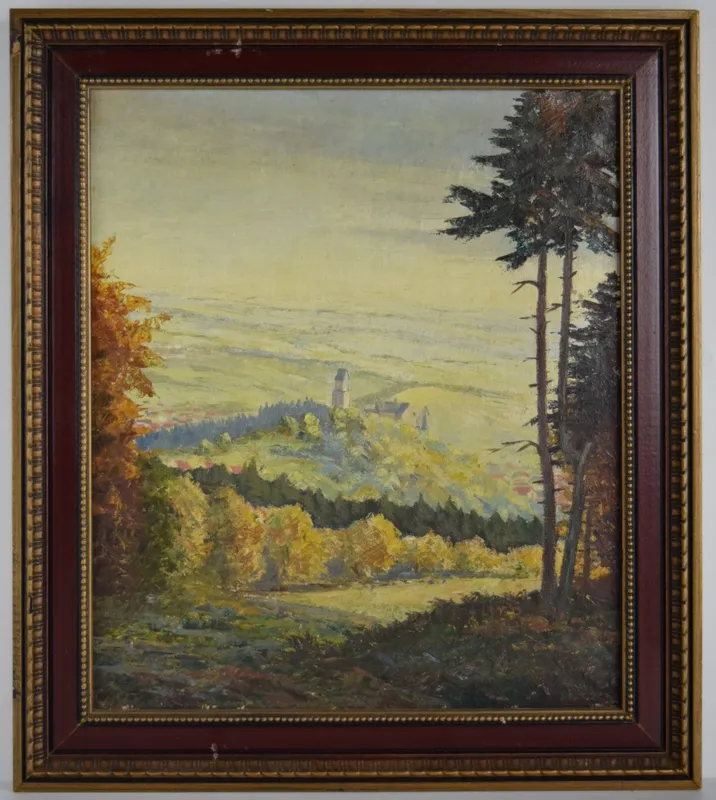 American/German Hans Ressdorf Oil  Landscape Painting from auction in Carrollton, Texas