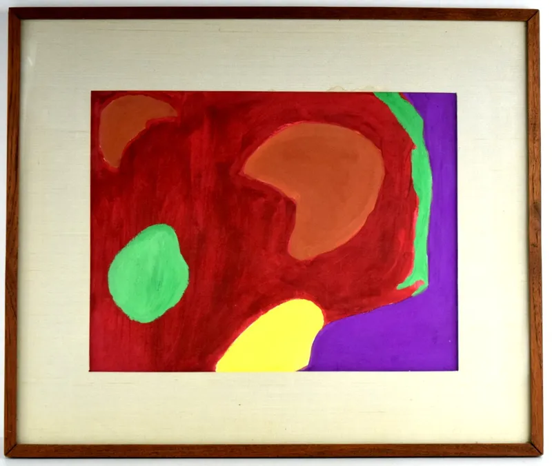 After British Patrick Heron Abstract Gouache On Board from auction in Carrollton, Texas