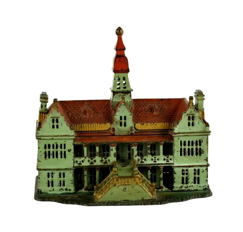 Ives, Blakeslee Palace Cast Iron Collectable Coin Machine Bank c.1890's from auction in Carrollton, Texas