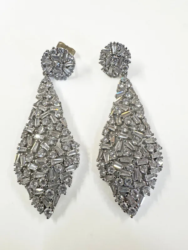 Ross-Simons Sterling Silver CZ Dangle Earrings from auction in Cranston, Rhode Island