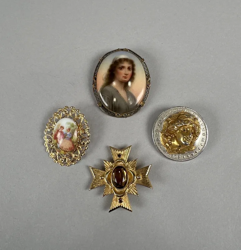 Collection of Four Brooches from auction in Cranston, Rhode Island