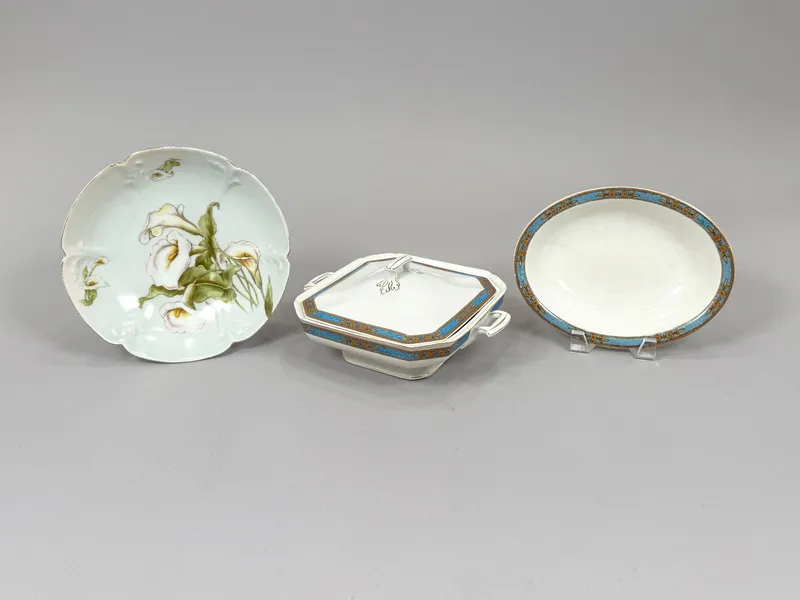 Three European China Dishes from auction in Cranston, Rhode Island